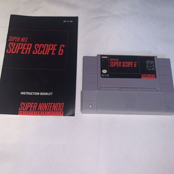 vintage video gameSuper Scope 6-SNES 1994 Super Nintendo-Cartridge with Manual - Picture 2 of 7